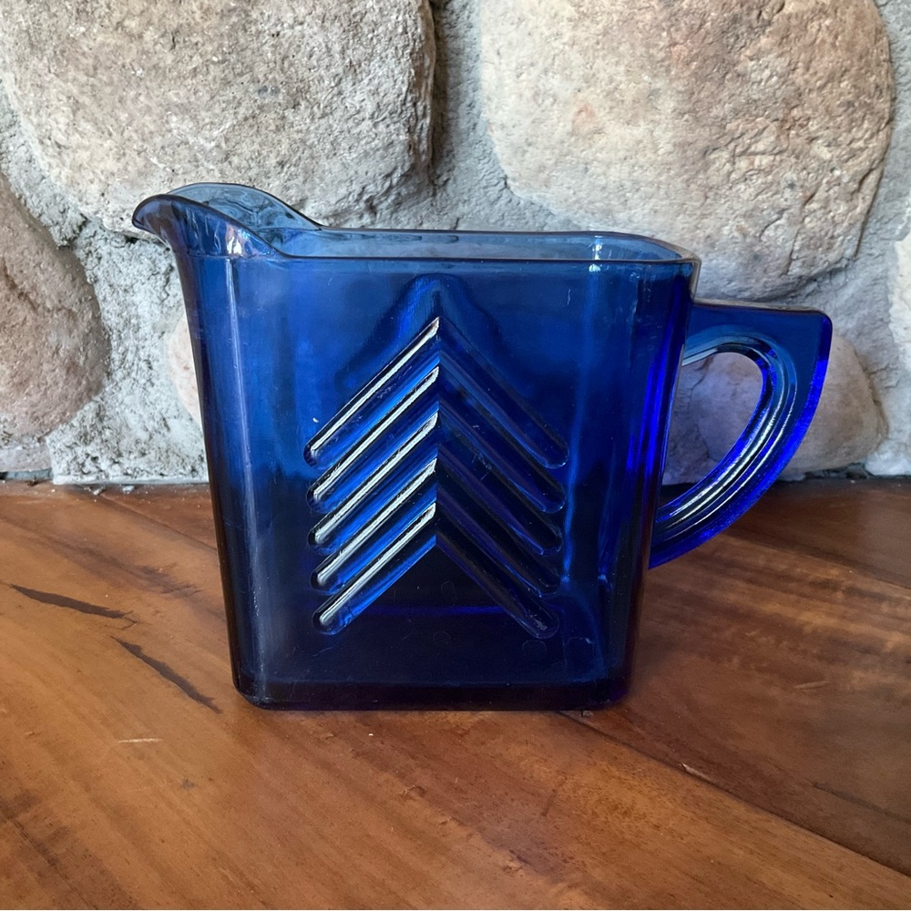 Vintage Hazel Atlas Cobalt Blue Depression Glass Creamer Pitcher